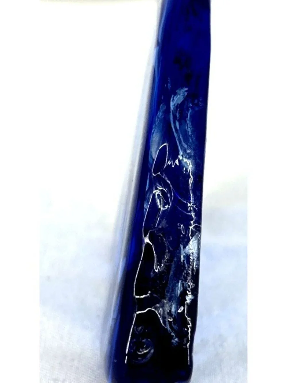 Fish Glass Paperweight Sculpture Underwater Cobalt Blue 4.75